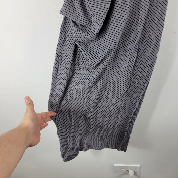 Standard James Perse Knit Striped Ruched Side Midi Bodycon Tank Dress - Picture 5 of 12